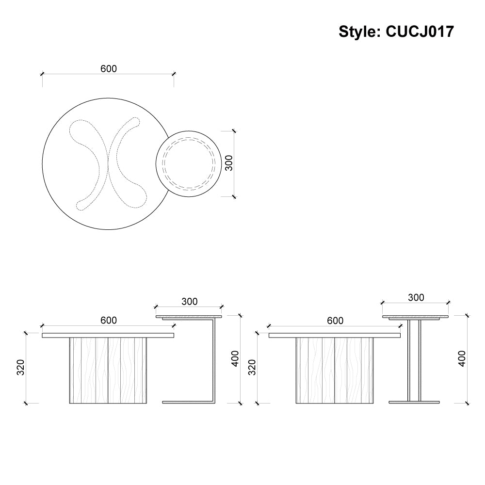 CUCJ017 Marble Nesting Tables