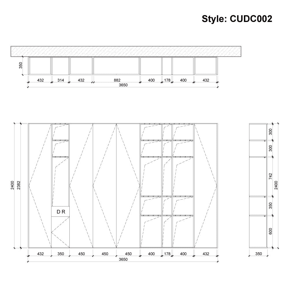 CUDC002 Decorative Storage Wall Cabinet with Doors