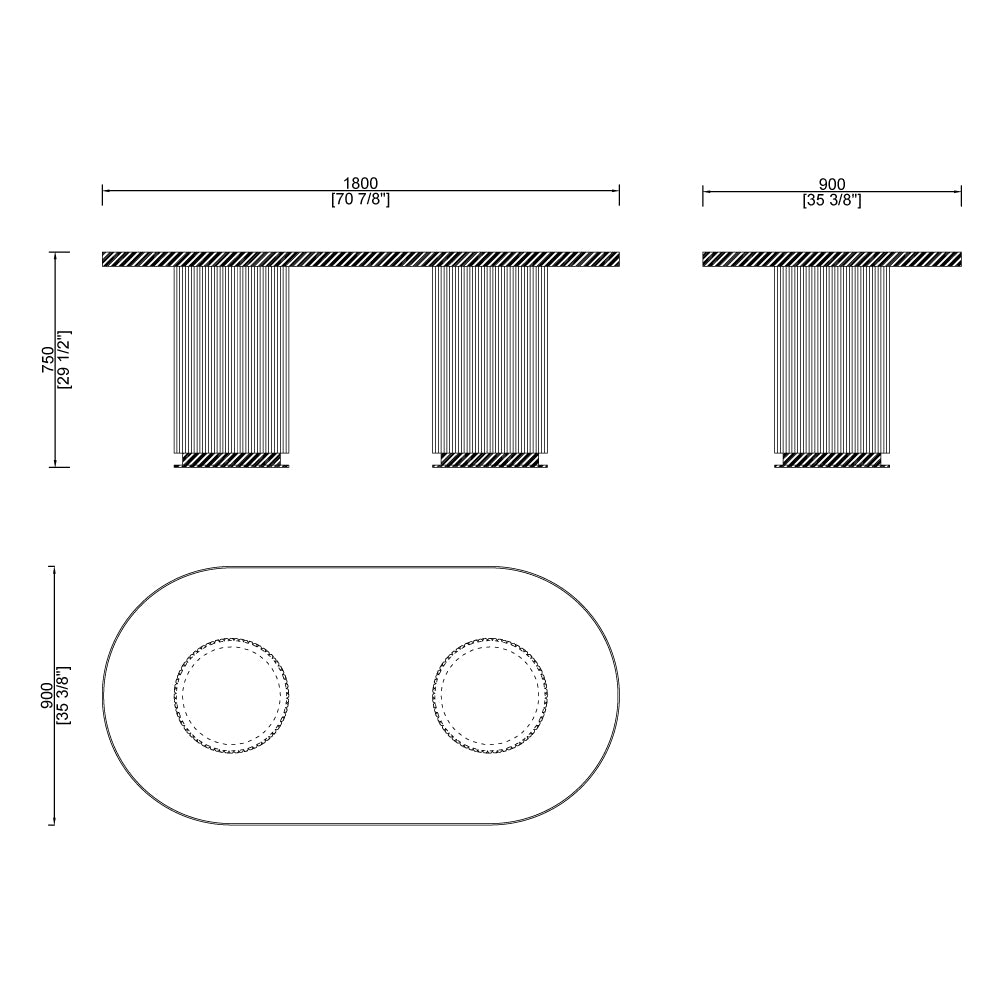 CUDT002 Pedestal Dining Table Marble Top