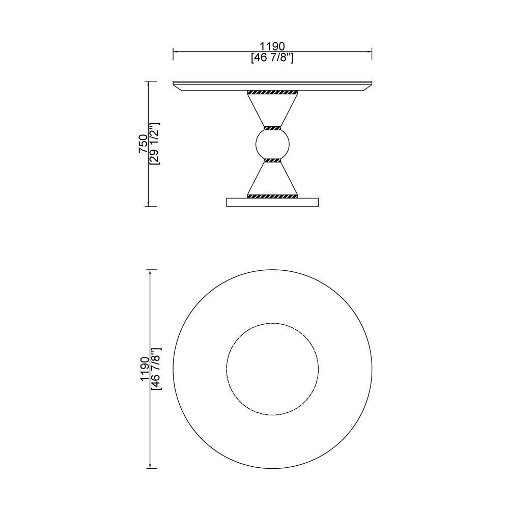 CUDT010 Round Breakfast Table Dining Room Set