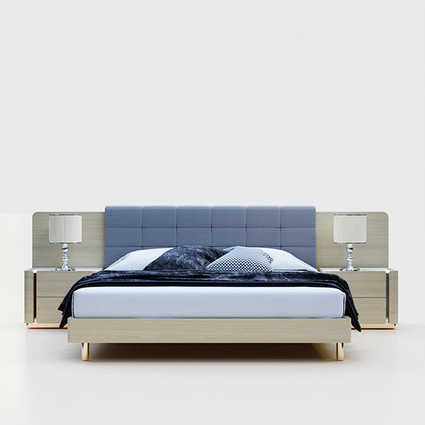 CUBED001 Wooden Bed Frame with Headboard Custom