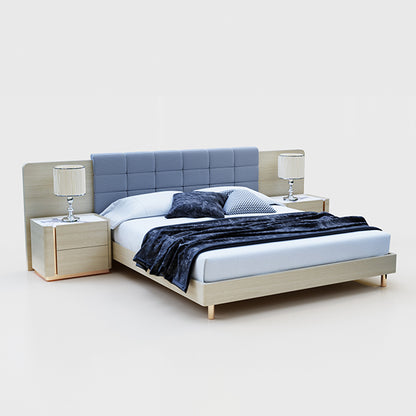 CUBED001 Wooden Bed Frame with Headboard Custom