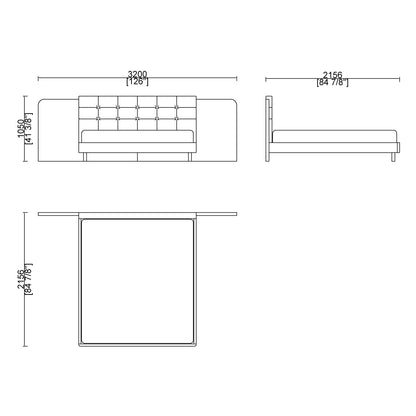 CUBED001 Wooden Bed Frame with Headboard Custom