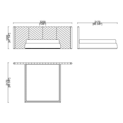 CUBED002 Platform Bed Frame with Headboard Custom