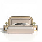CUBED003 Platform Upholstered Bed Frame with Headboard
