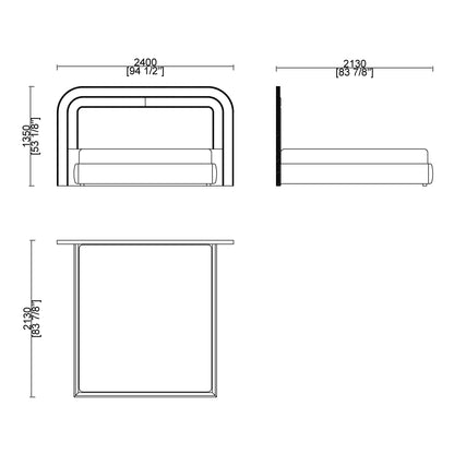 CUBED003 Platform Upholstered Bed Frame with Headboard