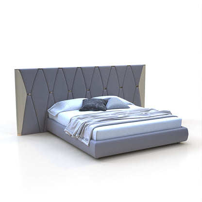 CUBED004 Platform Bed Frame with Headboard Upholstered