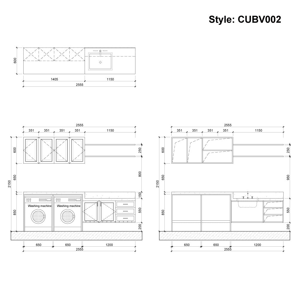 CUBV002 Bathroom Cabinet Wall Hung Vanity Unit