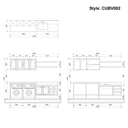 CUBV002 Bathroom Cabinet Wall Hung Vanity Unit