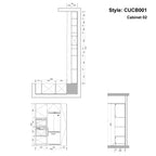 CUCB001 Large Kitchen Wall Cabinets Set with Sink