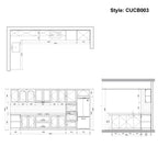 CUCB003 Large Kitchen Cabinets and Marble Countertops