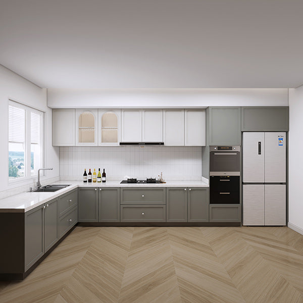 CUCB003 Large Kitchen Cabinets and Marble Countertops