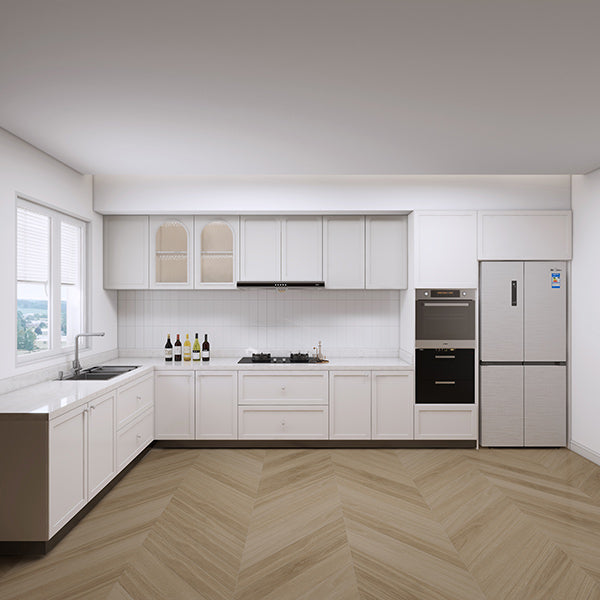 CUCB003 Large Kitchen Cabinets and Marble Countertops