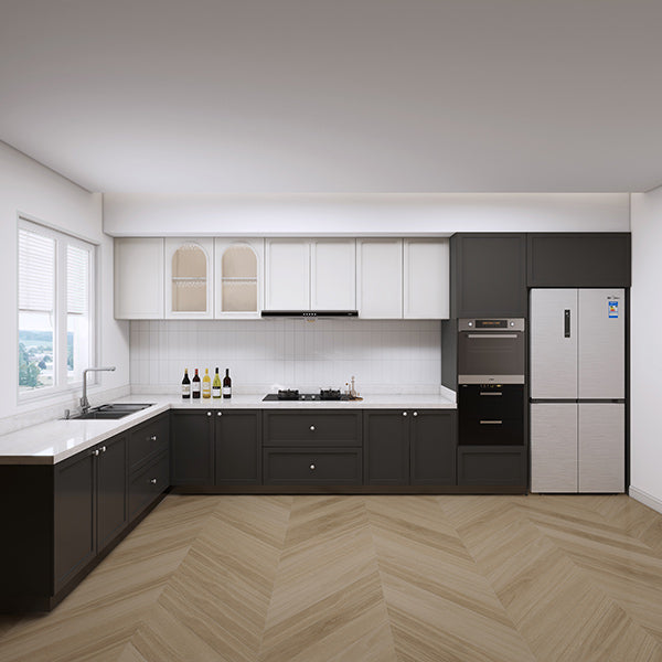 CUCB003 Large Kitchen Cabinets and Marble Countertops
