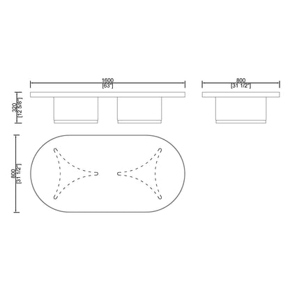 CUCJ002 Oval Coffee Table for Living Room