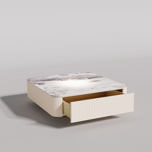 CUCJ007 Marble Tea Table with Drawer Storage