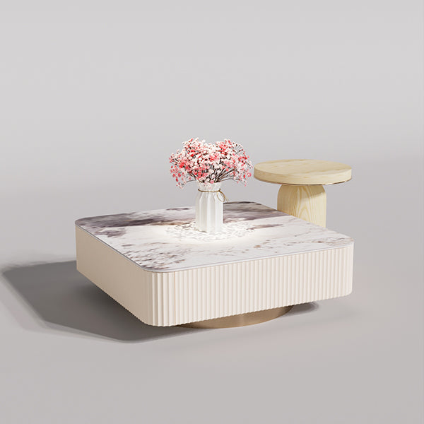 CUCJ007 Marble Tea Table with Drawer Storage