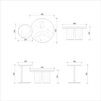 CUCJ012 Round Nesting Cocktail Coffee Tables Set