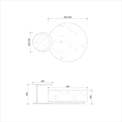 CUCJ013 Custom Nesting Coffee Table Marble Top