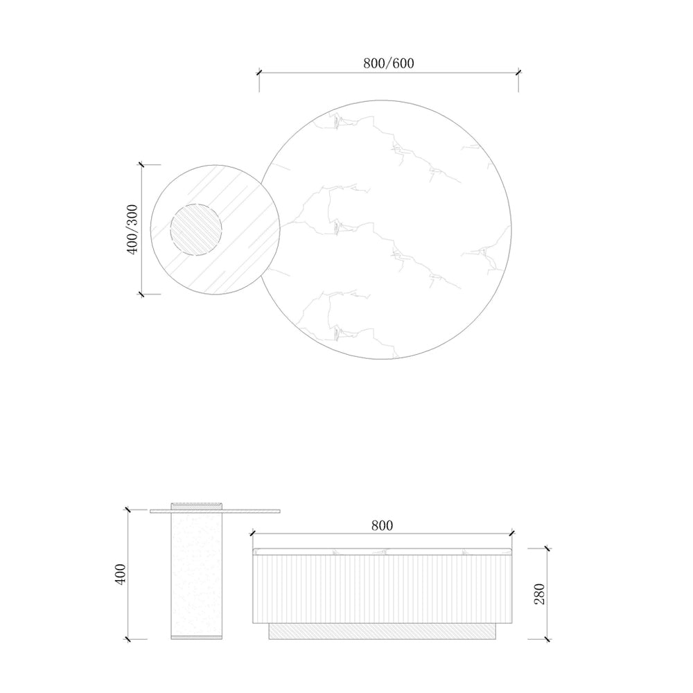 CUCJ014 Marble Top Decorating Nesting Coffee Tables