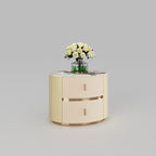 CUCTG001 Oval Bedside Table Marble Top Cabinet