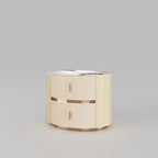 CUCTG001 Oval Bedside Table Marble Top Cabinet