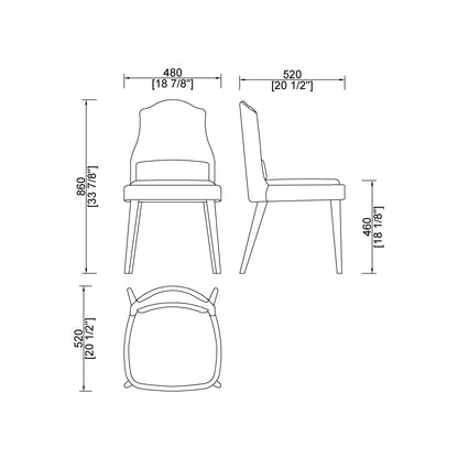 CUCY001 Upholstered Dining Chair with Metal Legs