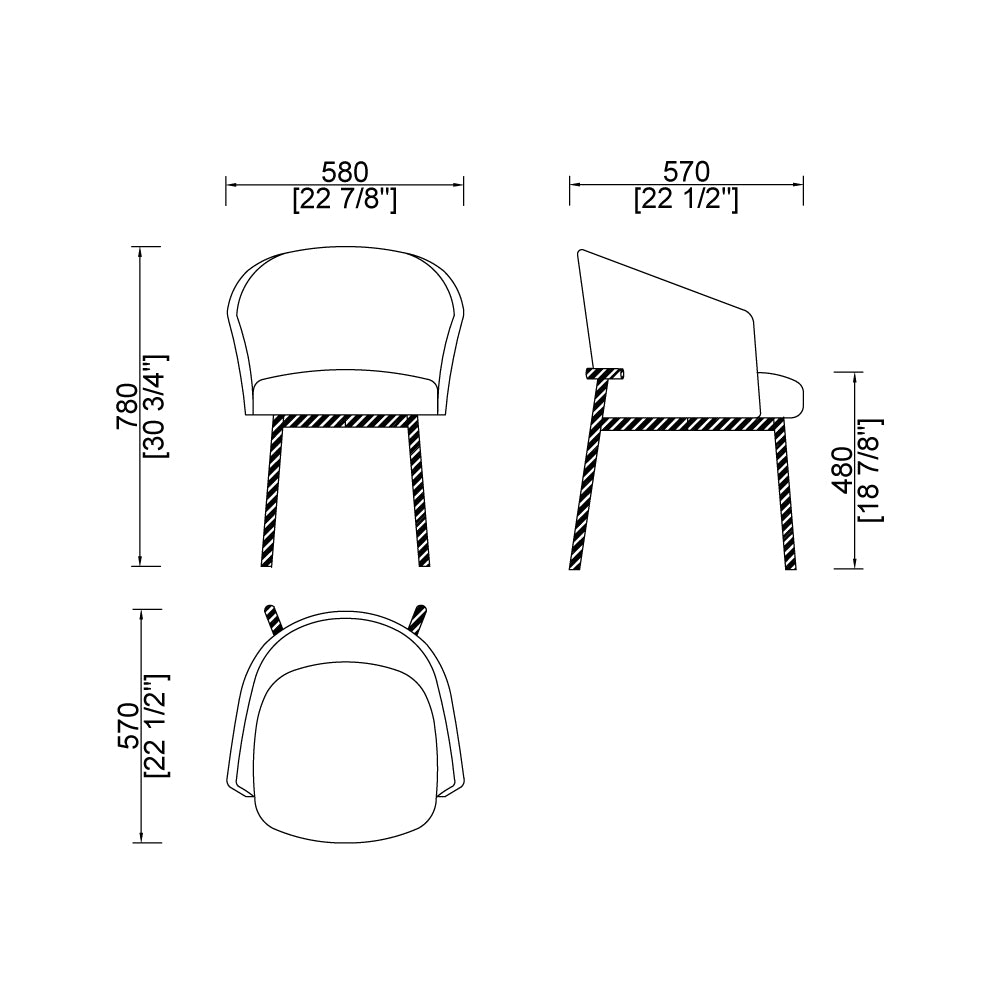 CUCY007 Arm Chair Linen Upholstered for Dining Room