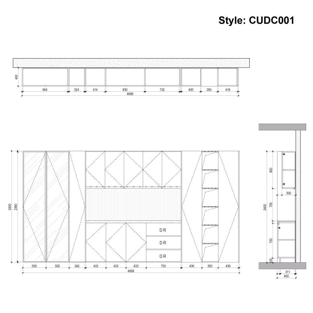 CUDC001 Custom Decoration Kitchen Cabinets LED Lights