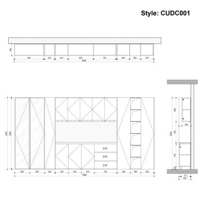 CUDC001 Custom Decoration Kitchen Cabinets LED Lights