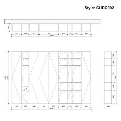 CUDC002 Decorative Storage Wall Cabinet with Doors