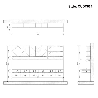 CUDC004 Custom Wall Hung Cabinet with Floating Desk