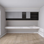 CUDC004 Custom Wall Hung Cabinet with Floating Desk