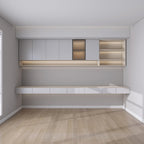 CUDC004 Custom Wall Hung Cabinet with Floating Desk
