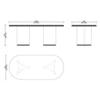 CUDT001 Oval Dining Table Marble Top