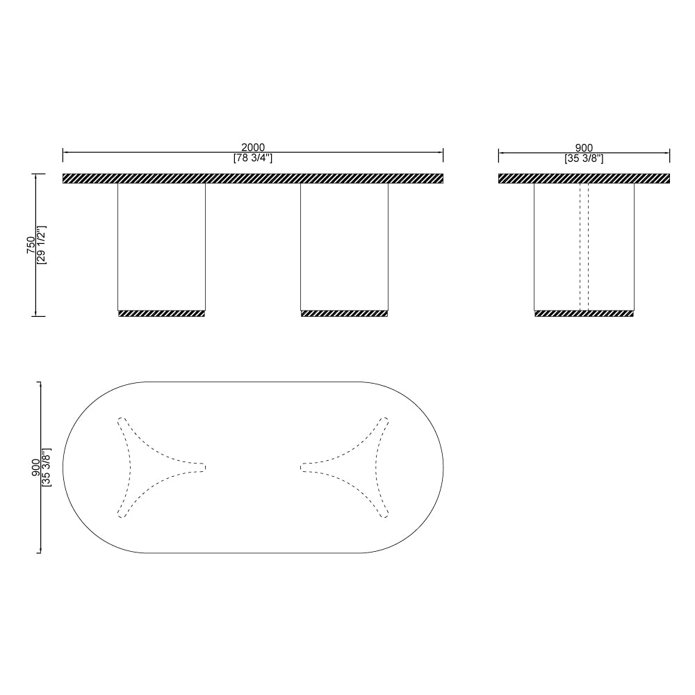 CUDT001 Oval Dining Table Marble Top