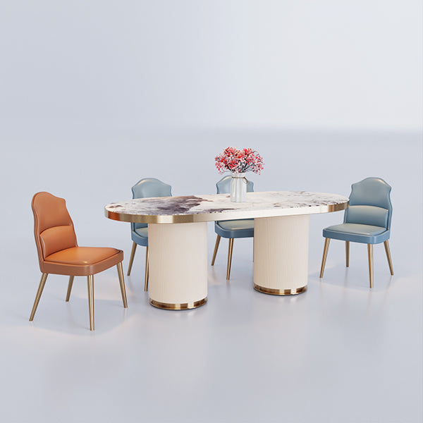 CUDT002 Pedestal Dining Table Marble Top