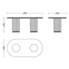 CUDT002 Pedestal Dining Table Marble Top