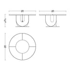 CUDT004 Wood Round Dining Table Metal Base