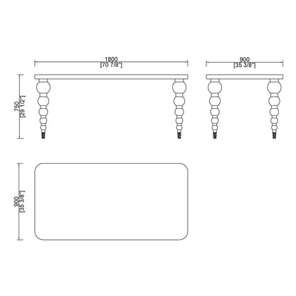 CUDT006 Marble Dining Table Wooden Legs