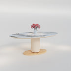 CUDT008 Oval Marble Table for Kitchen and Dining