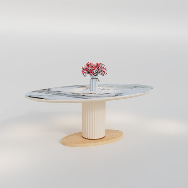 CUDT008 Oval Marble Table for Kitchen and Dining