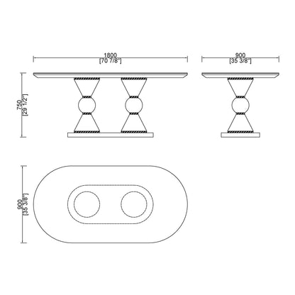 CUDT009 Custom Kitchen Dining Table Marble Top