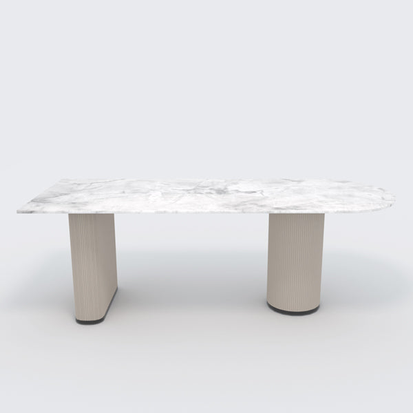 CUDT012 White Marble Kitchen Dining Table Customized