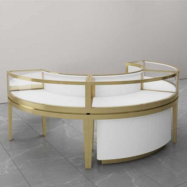 TBL010 Curved Metal Table with Marble Top