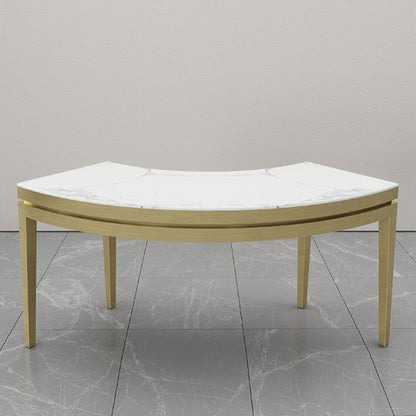 TBL010 Curved Metal Table with Marble Top