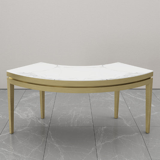 TBL010 Curved Metal Table with Marble Top