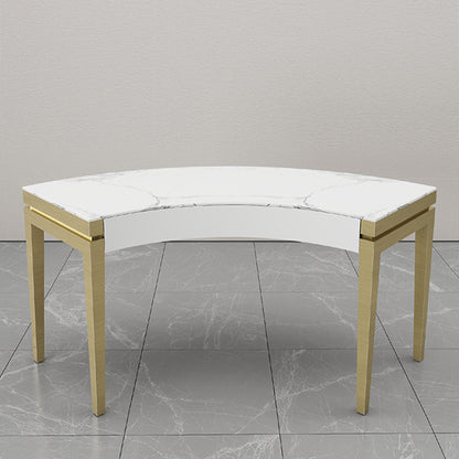 TBL010 Curved Metal Table with Marble Top